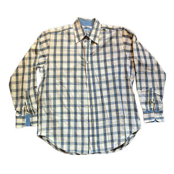 J. Mclaughlin Button-Up Shirt Men's Medium Multicolor Plaid Collared Casual Wear - Picture 1 of 7